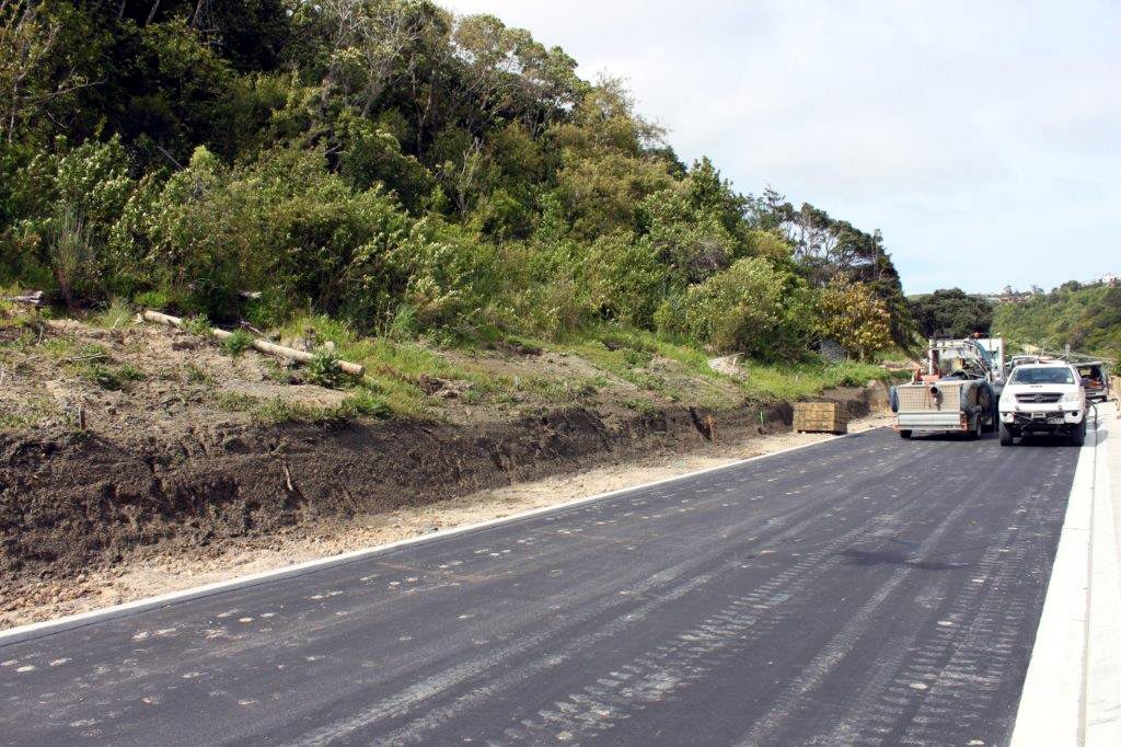 New road edge and embankment ready for grassing