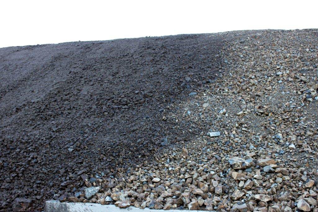 Rock and gravel slope before hydroseeding